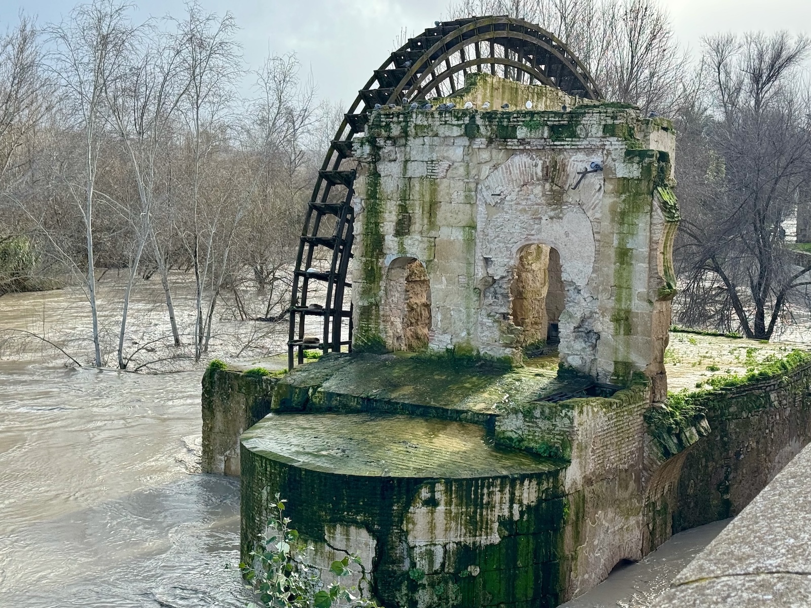 Alte Wassermühle im Hochwasser